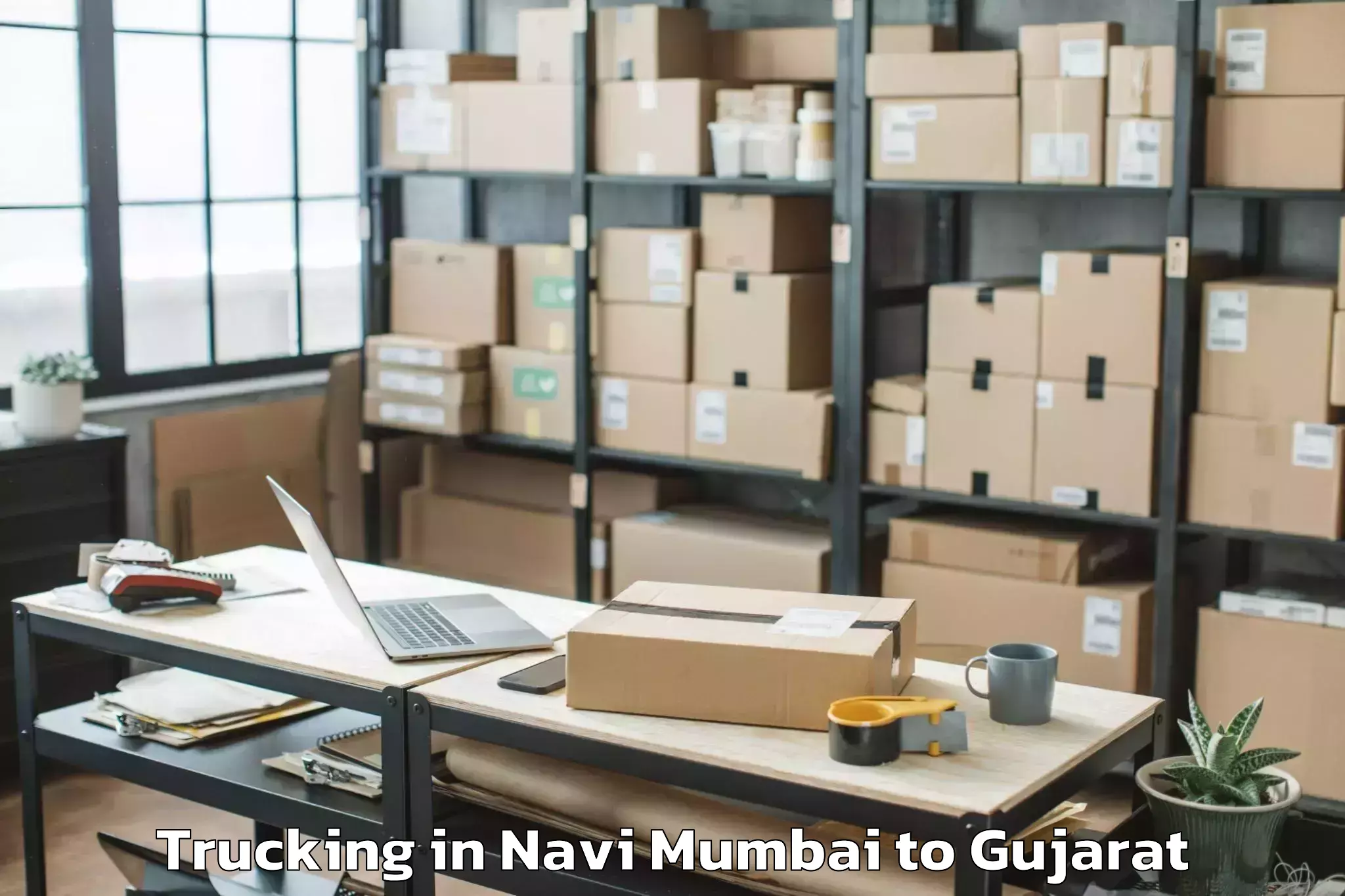 Top Navi Mumbai to Lavad Trucking Available